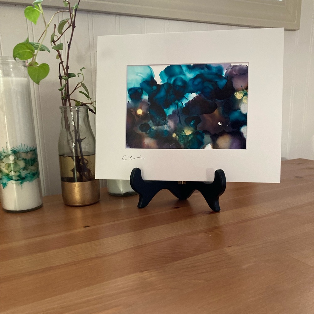 New Original Signed Artwork Alcohol Ink on Paper - Picture 4 of 6